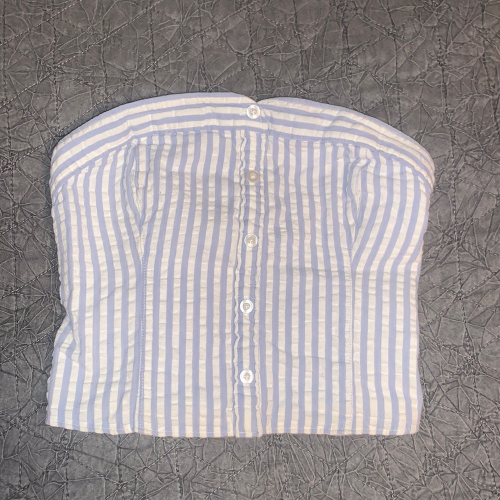 Blue and white hollister tube top